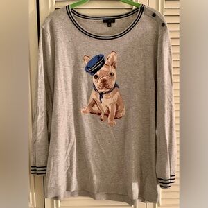 Talbots French Bulldog Dog Sweater - XL